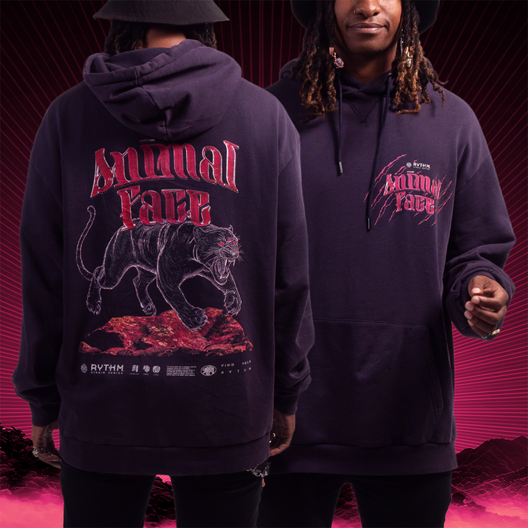 Vintage Animal Face Heavyweight Hoodie - 35593775284378